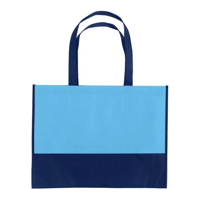 SAC SHOPPING PERSONNALISABLE 'ROMA' 80 GR/M² - bleu ciel/bleu marine