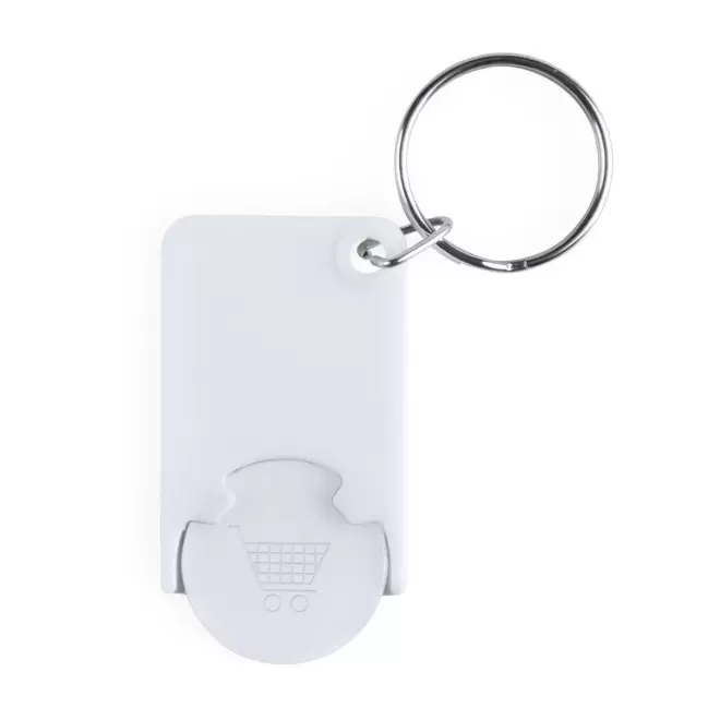 PORTE-CLÉS PUBLICITAIRE JETON 'TOKEN' - blanc