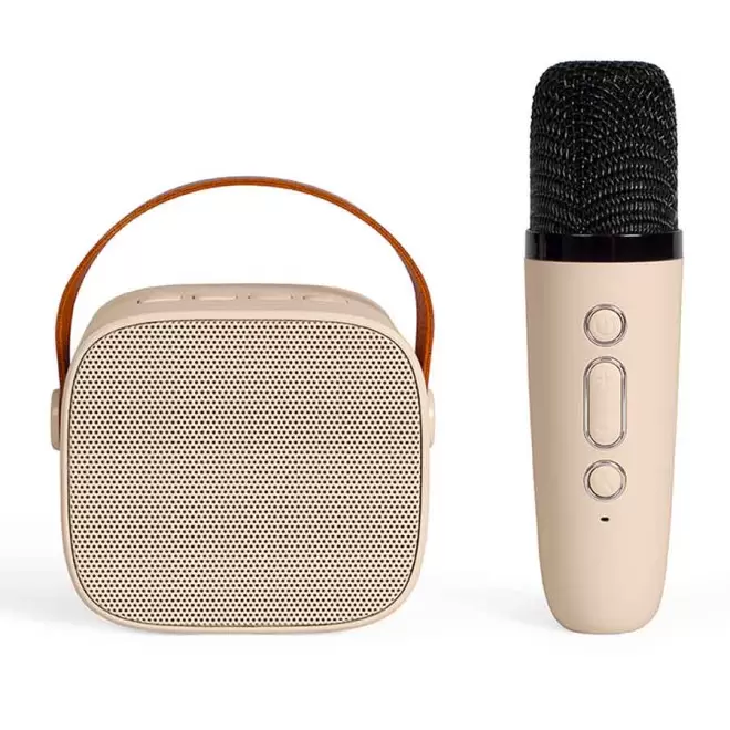 MINI KARAOKE BLUETOOTH® 5W PUBLICITAIRE 'KIKAO' - beige