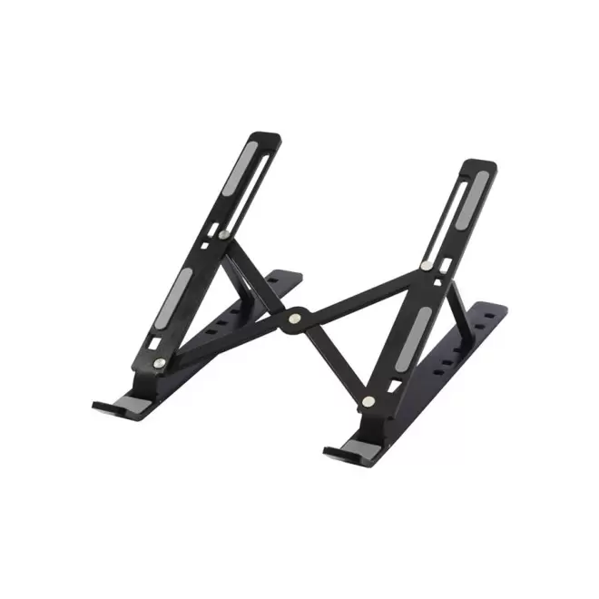 SUPPORT PLIABLE POUR ORDINATEUR PUBLICITAIRE 'MELOTEC' - noir