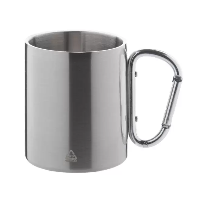 MUG MOUSQUETON PERSONNALISABLE 'MACKENZA COLOR RECYCLEE' - argenté