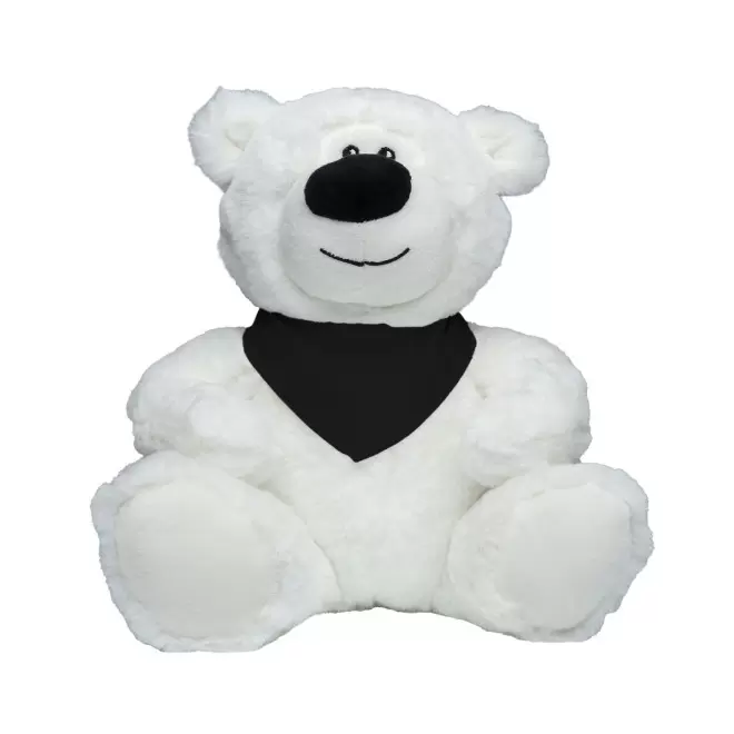 PELUCHE RPET OURS BLANC PERSONNALISABLE 'BABO BANDANA' - noir