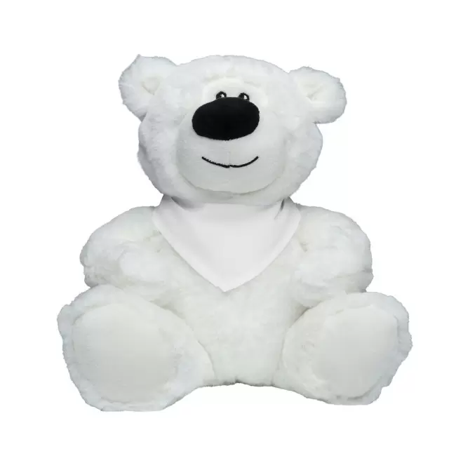 PELUCHE RPET OURS BLANC PERSONNALISABLE 'BABO BANDANA' - blanc