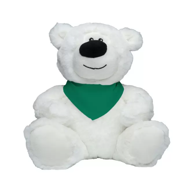 PELUCHE RPET OURS BLANC PERSONNALISABLE 'BABO BANDANA' - vert