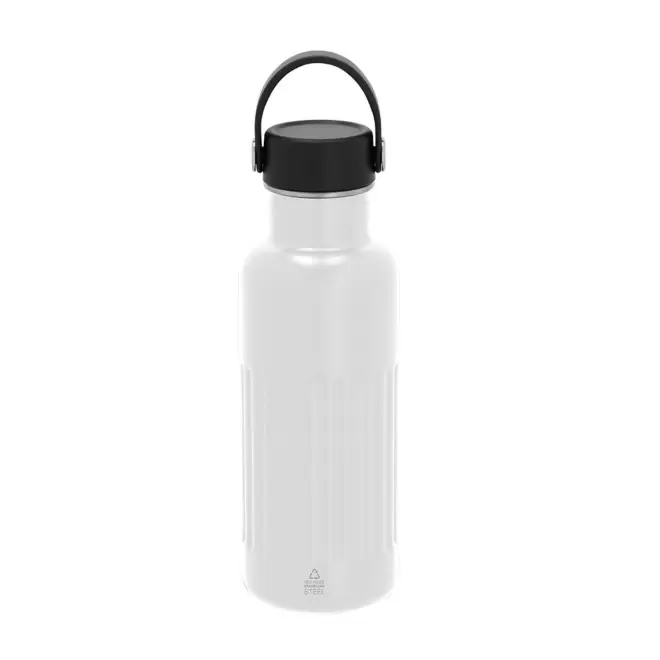 BOUTEILLE ISOTHERME EN ACIER PERSONNALISEE 500ML 'LUCIA' - blanc