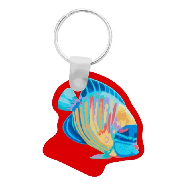 PORTE-CLÉS PUBLICITAIRE SUR MESURE EN ACRYLIQUE RIGIDE 'OLEIRAS' - rouge