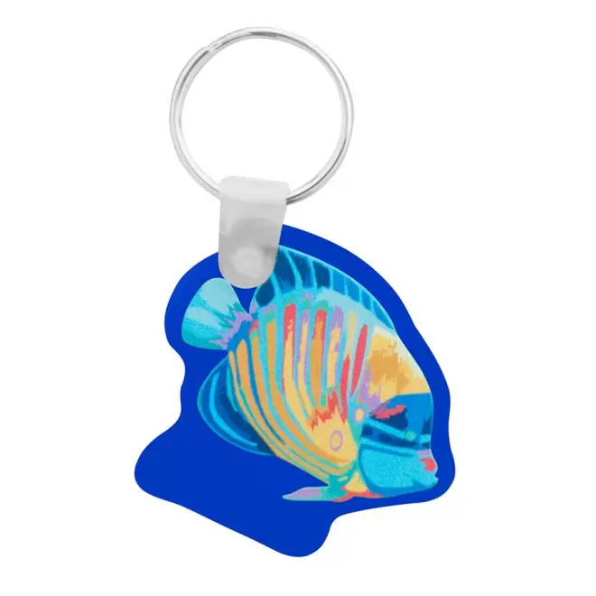 PORTE-CLÉS PUBLICITAIRE SUR MESURE EN ACRYLIQUE RIGIDE 'OLEIRAS' - bleu