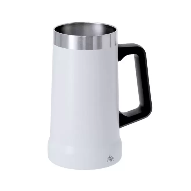 CHOPE EN ACIER DOUBLE PAROI PERSONNALISEE 700ML 'NOXGLI' - blanc