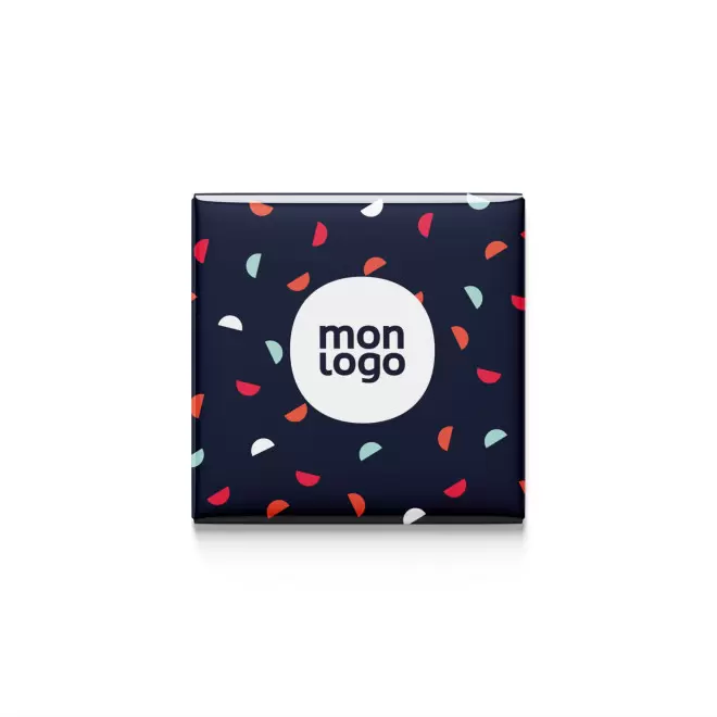 BADGE AIMANTE CARRE PERSONNALISABLE 'KIMY' - 3 x 3 cm