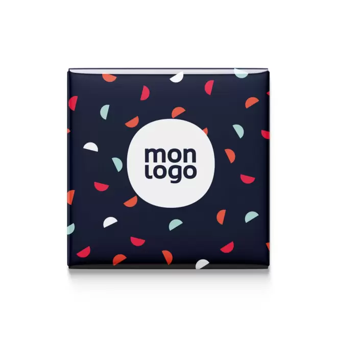 BADGE AIMANTE CARRE PERSONNALISABLE 'KIMY' - 4 x 4 cm