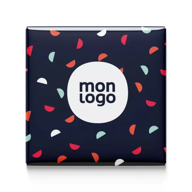 BADGE AIMANTE CARRE PERSONNALISABLE 'KIMY' - 5 x 5 cm