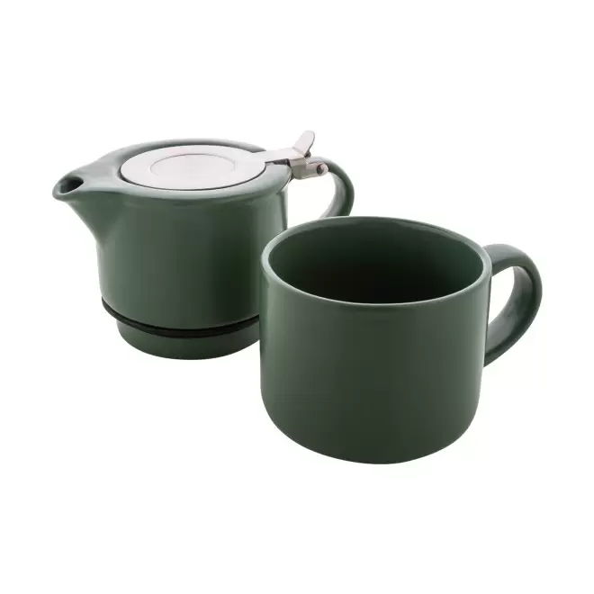 SERVICE A THE AVEC THEIERE PERSONNALISABLE 'INFUSION' - vert