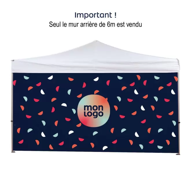 MUR PERSONNALISABLE POUR TENTE POPUP 6X3 'TELTA' - blanc