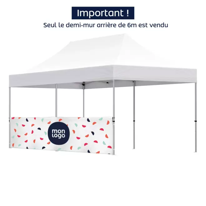 DEMI MUR PERSONNALISABLE POUR TENTE PLIANTE 6X3M 'TELTA - sublimation