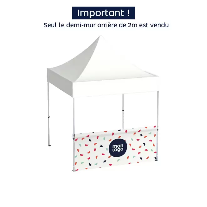 DEMI MUR PERSONNALISABLE POUR TENTE PLIANTE 2X2M 'TELTA' - sublimation