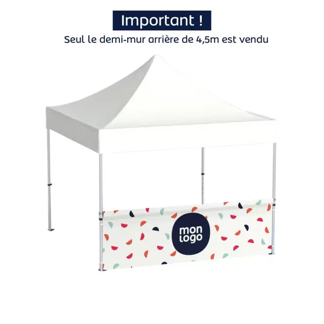 DEMI MUR PERSONNALISABLE POUR TENTE PLIANTE 4,5X3M 'TELTA' - sublimation