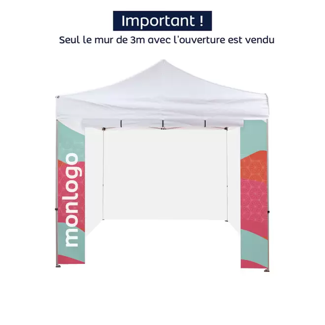 MUR PORTE CENTRALE TENTE PUBLICITAIRE 3X3 'TELTA' - blanc