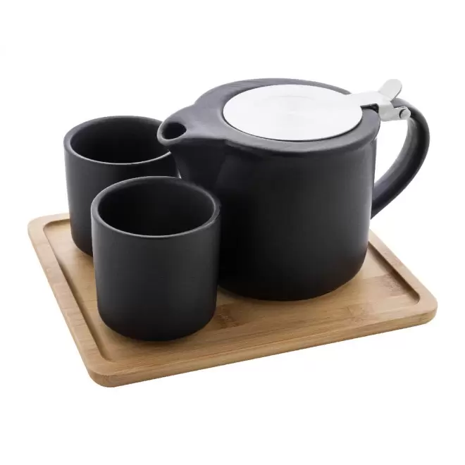 SET A THE AVEC THEIERE ET PLATEAU PERSONNALISABLE 'INFU' - noir