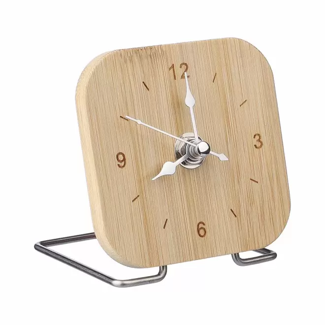HORLOGE DE BUREAU PERSONNALISEE EN BAMBOU 'RELOJ'  - brun