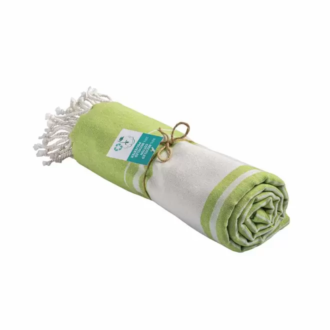 PAREO/FOUTA PERSONNALISABLE 'HORTENSE 180 RECYCLE CLASSIQUE' - vert pomme