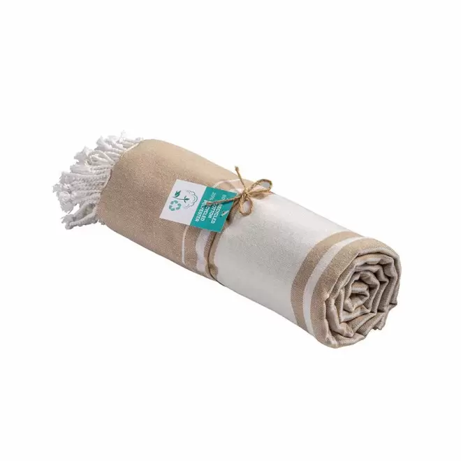 PAREO/FOUTA PERSONNALISABLE 'HORTENSE 180 RECYCLE CLASSIQUE' - écru