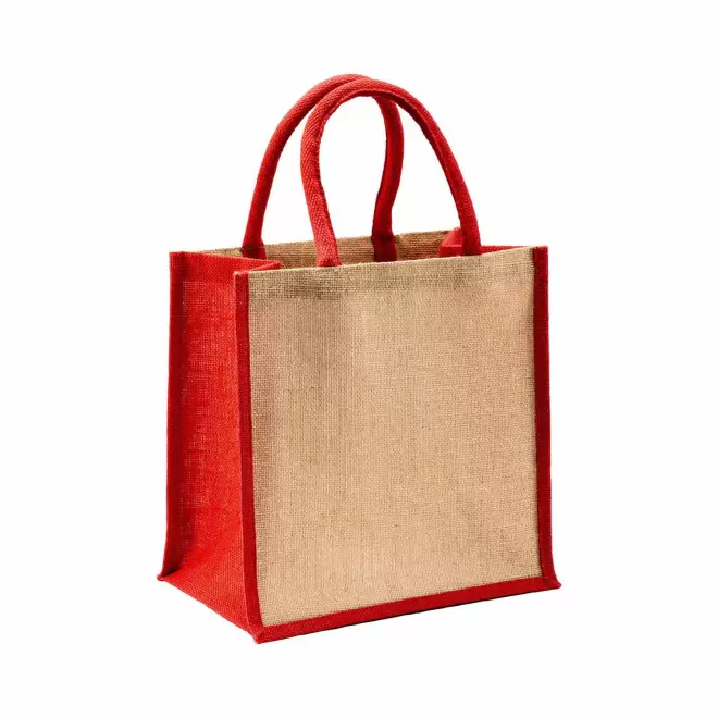 MINI SAC EN JUTE PERSONNALISE 'KYS' - rouge