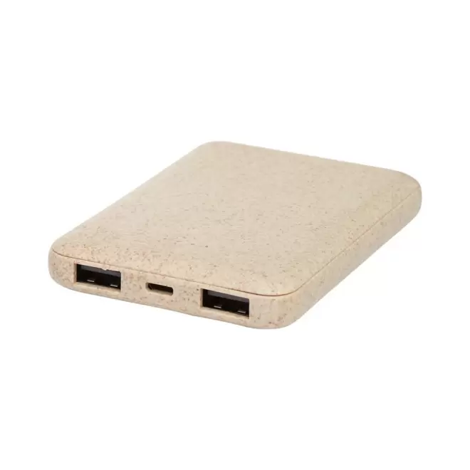 BATTERIE 5000MAH FIBRE PAILLE PUBLICITAIRE 'SLOMA' 4J - beige