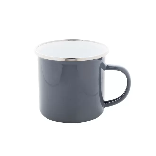 MUG EN MÉTAL ÉMAILLÉ 300ML PERSONNALISABLE 'RANIA COLOR' - gris