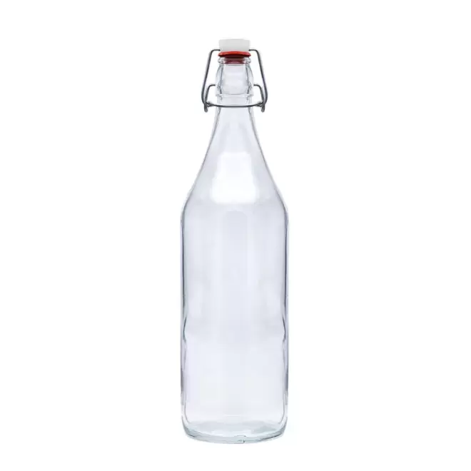 BOUTEILLE BOUCHON MECANIQUE 1L PERSONNALISABLE 'LIZA' - transparent