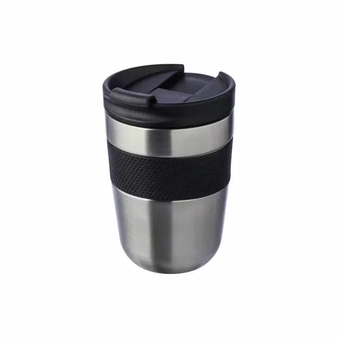 MUG ISOTHERME PERSONNALISE ACIER RECYCLE 300ML 'TIEK' - noir
