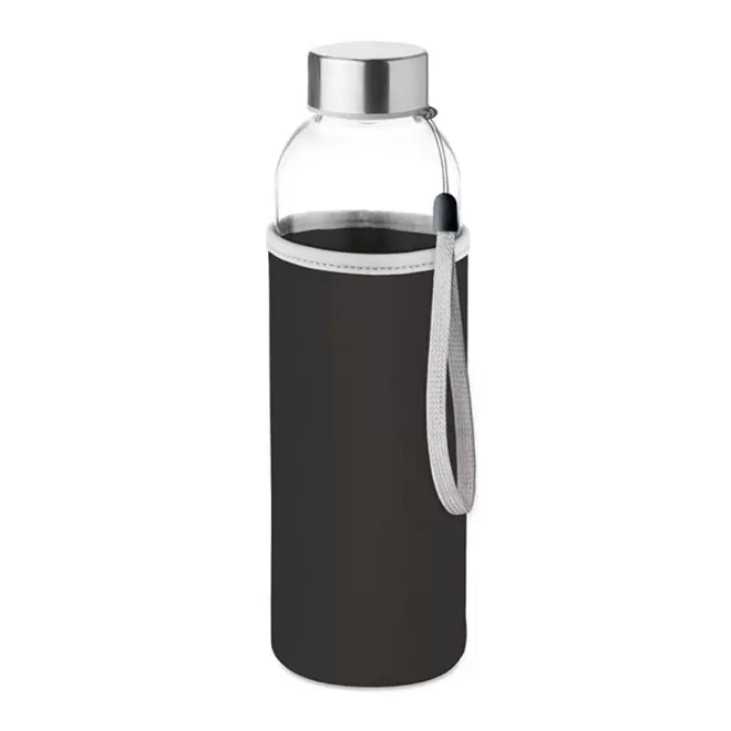 BOUTEILLE EN VERRE/NEOPRENE PERSONNALISABLE 'BOCA GLASS' - noir