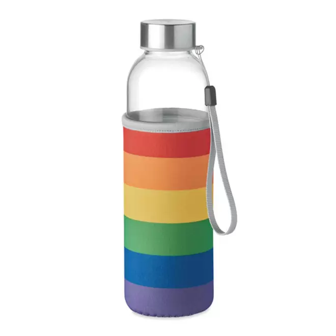 BOUTEILLE EN VERRE/NEOPRENE PERSONNALISABLE 'BOCA GLASS' - arc-en-ciel