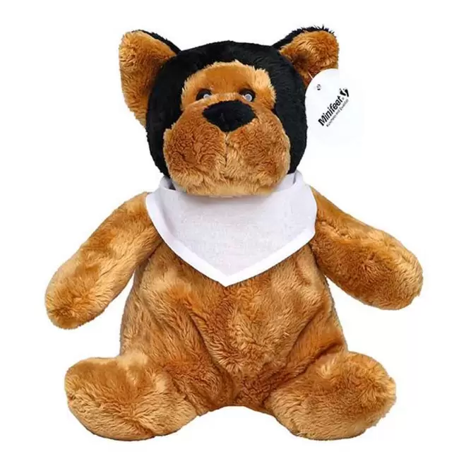 PELUCHE CHIEN PERSONNALISABLE 'WOOFI BANDANA' - blanc