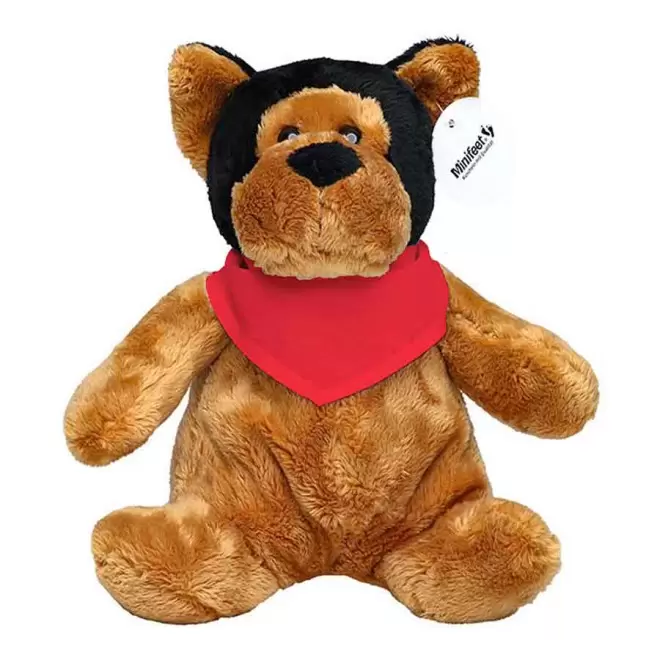 PELUCHE CHIEN PERSONNALISABLE 'WOOFI BANDANA' - rouge