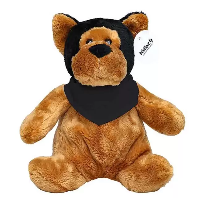 PELUCHE CHIEN PERSONNALISABLE 'WOOFI BANDANA' - noir