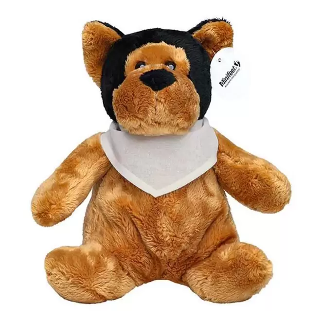 PELUCHE CHIEN PERSONNALISABLE 'WOOFI BANDANA' - naturel