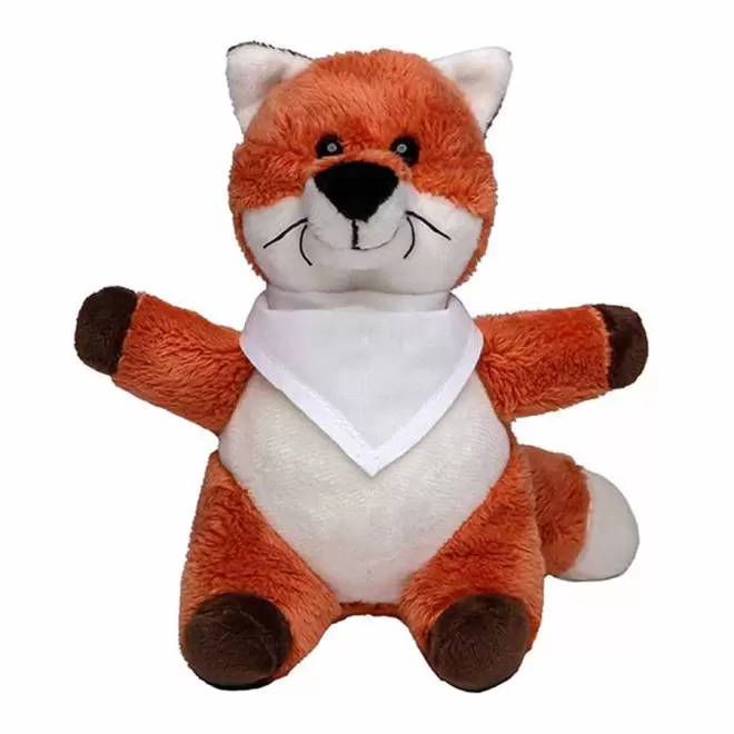 PELUCHE RENARD PERSONNALISABLE 'FOXA BANDANA' - blanc
