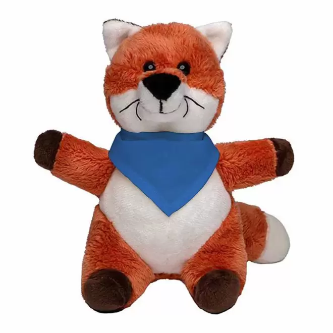 PELUCHE RENARD PERSONNALISABLE 'FOXA BANDANA' - bleu