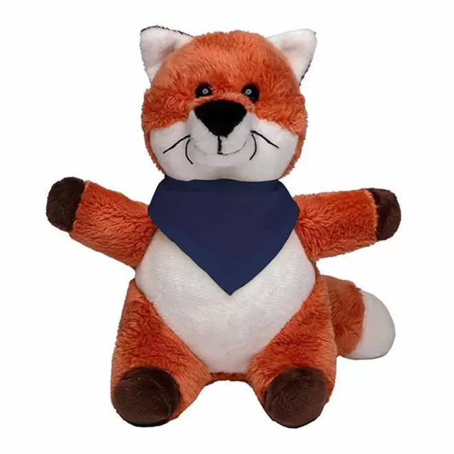 PELUCHE RENARD PERSONNALISABLE 'FOXA BANDANA' - bleu foncé