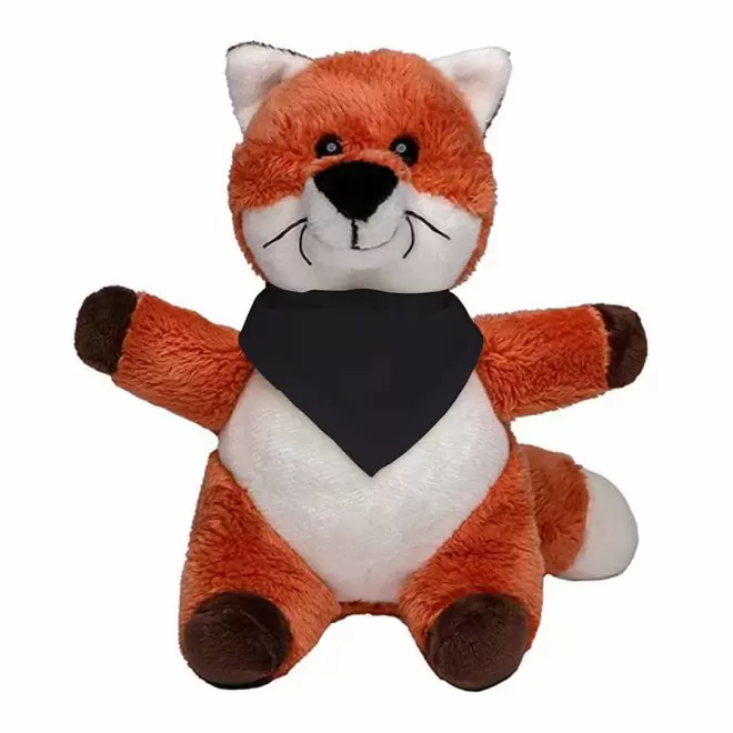 PELUCHE RENARD PERSONNALISABLE 'FOXA BANDANA' - noir