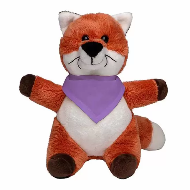 PELUCHE RENARD PERSONNALISABLE 'FOXA BANDANA' - violet