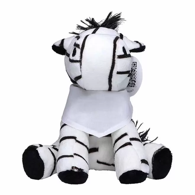 PELUCHE ZEBRE PERSONNALISABLE 'CEBRA BANDANA' - blanc