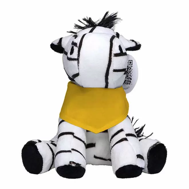 PELUCHE ZEBRE PERSONNALISABLE 'CEBRA BANDANA' - jaune