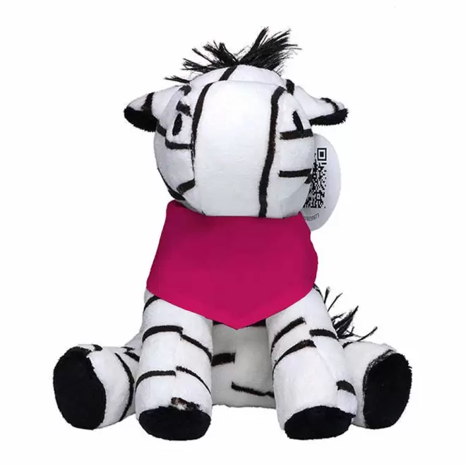 PELUCHE ZEBRE PERSONNALISABLE 'CEBRA BANDANA' - rose