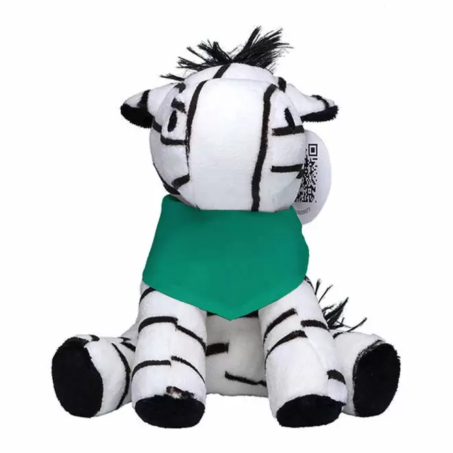 PELUCHE ZEBRE PERSONNALISABLE 'CEBRA BANDANA' - vert