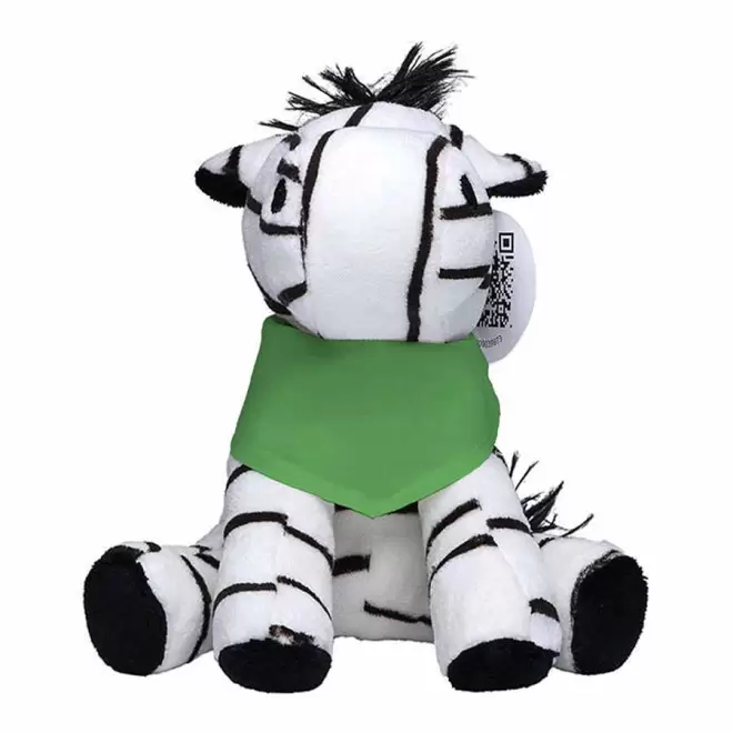 PELUCHE ZEBRE PERSONNALISABLE 'CEBRA BANDANA' - vert clair