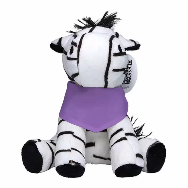 PELUCHE ZEBRE PERSONNALISABLE 'CEBRA BANDANA' - violet