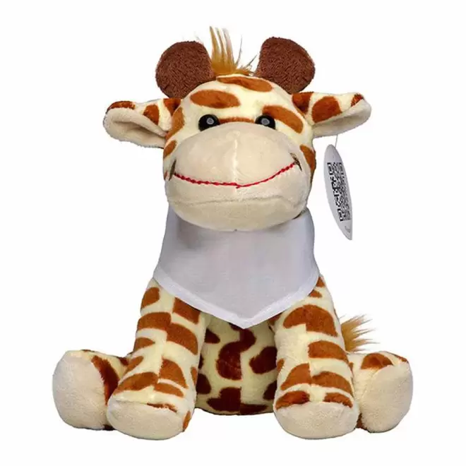 PELUCHE GIRAFE PERSONNALISABLE 'MANNY BANDANA' - blanc