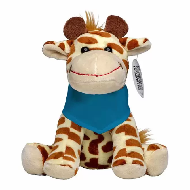 PELUCHE GIRAFE PERSONNALISABLE 'MANNY BANDANA' - turquoise