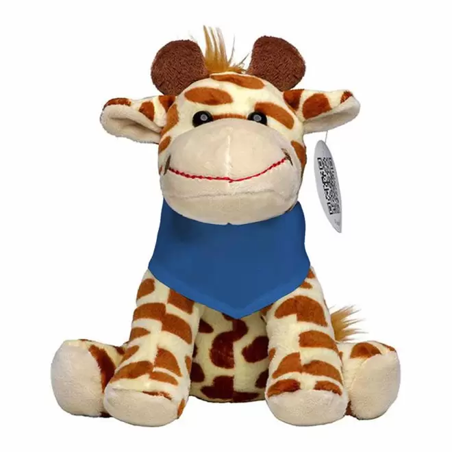 PELUCHE GIRAFE PERSONNALISABLE 'MANNY BANDANA' - bleu